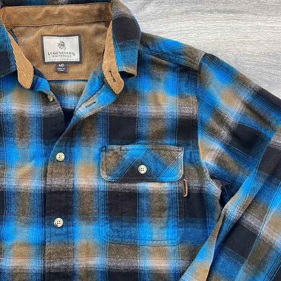 Legendary Whitetails Buck Camp Flannel Shirt, cobalt plaid - Picture 3 of 6